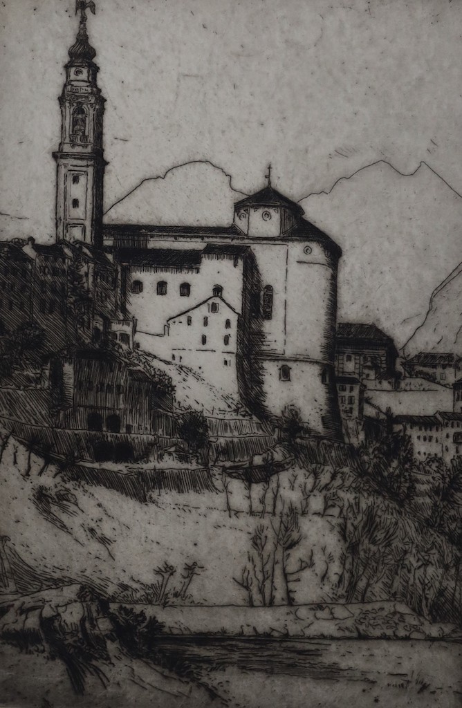 Sir Charles Holroyd (1861-1917), six etchings, Views in Italy, signed, largest 25 x 35cm, unframed